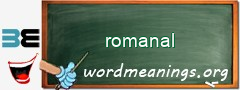 WordMeaning blackboard for romanal